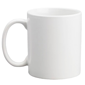 Taza blanca tradicional de cerámica, 11 oz
